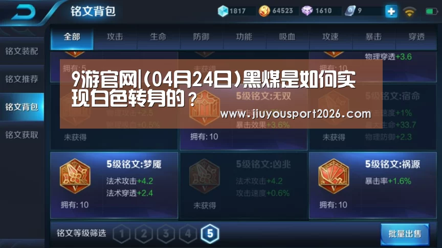 9游官网|(04月24日)黑煤是如何实现白色转身的？